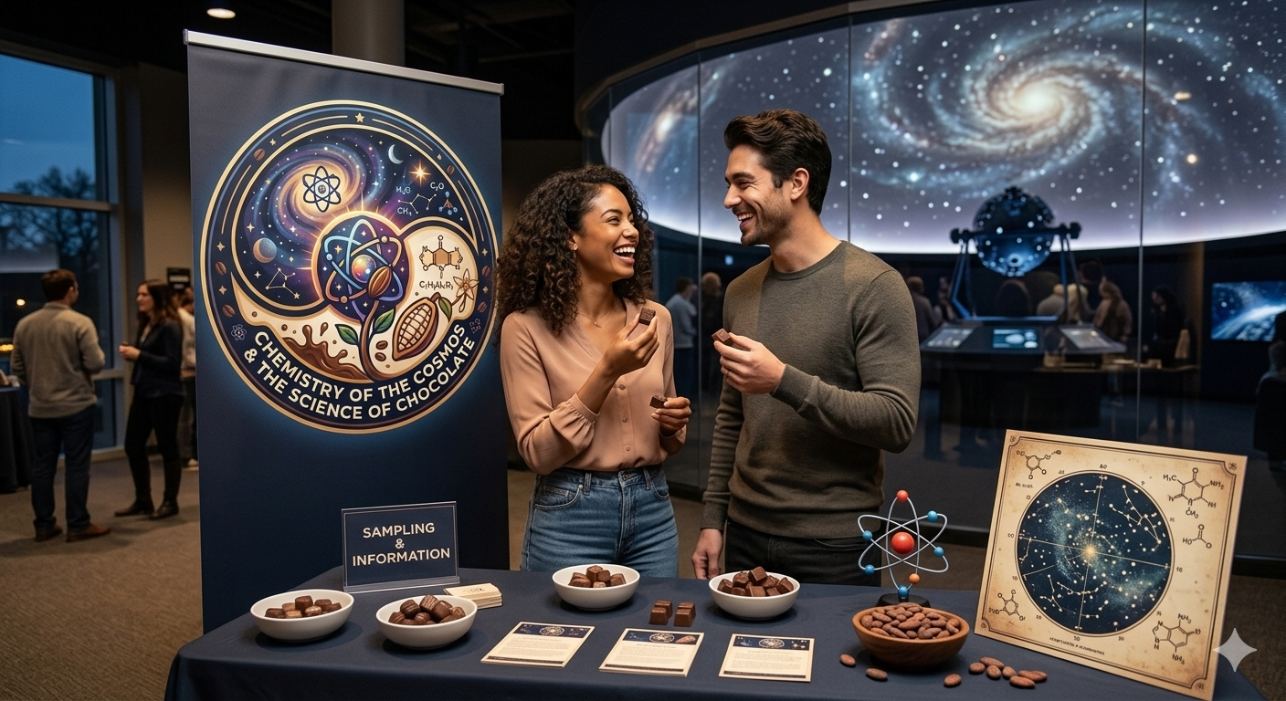 Ticket: Saturday July 11th 7:00 pm Chemistry of the Cosmos & The Science of Chocolate